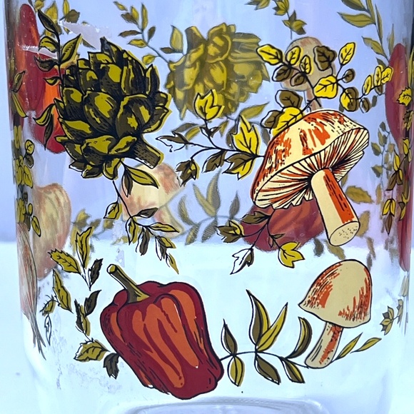 Glass Jar Canister Hinged Lid 2L Spice of Life Mushrooms Vegetables France - Picture 2 of 4